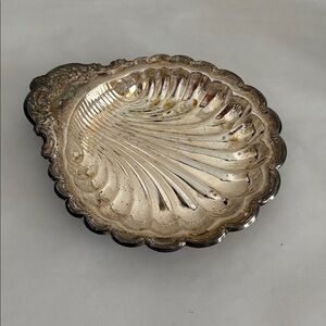 Vintage silver plated seashell Shaped dish trinket jewelry soap Bowl Hong Kong